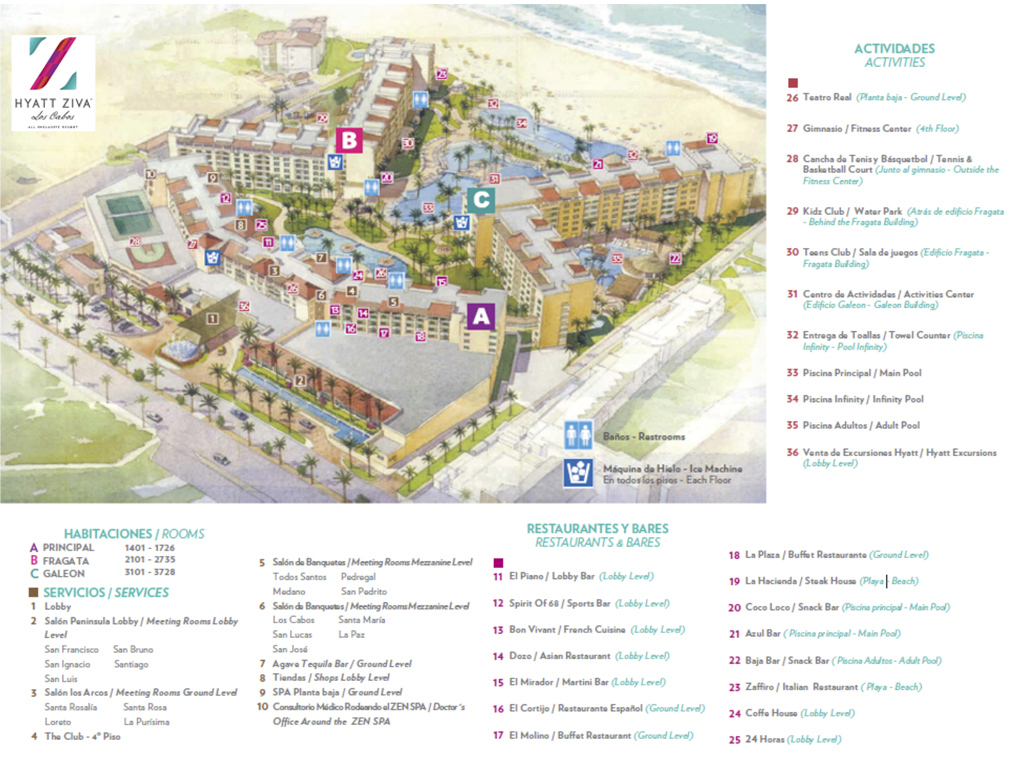 Hyatt Ziva Los Cabos Map